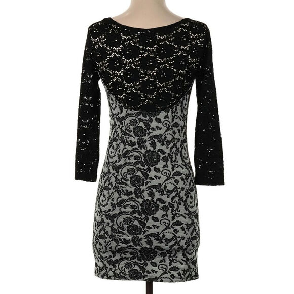 Free People Love You To Pieces Bodycon Damask Brocade Jacquard Dress - Picture 2 of 15